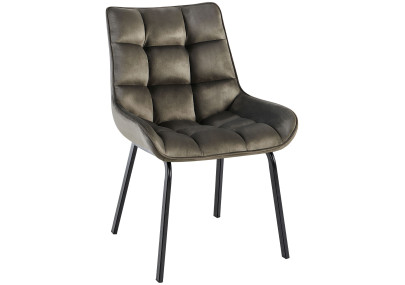 Fauteuil Saranda en velours anthracite