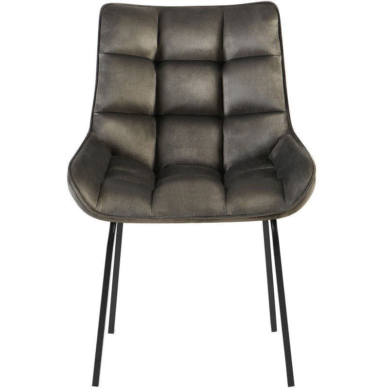 Fauteuil Saranda en velours anthracite