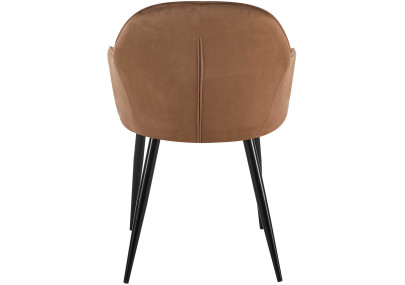 Ensemble de 2 chaises de salle à manger Boise en velours marron