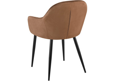 Ensemble de 2 chaises de salle à manger Boise en velours marron