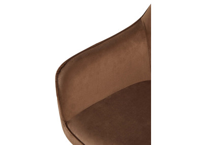 Ensemble de 2 chaises de salle à manger Boise en velours marron