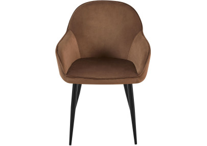 Ensemble de 2 chaises de salle à manger Boise en velours marron
