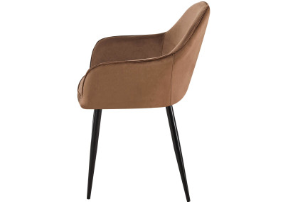 Ensemble de 2 chaises de salle à manger Boise en velours marron