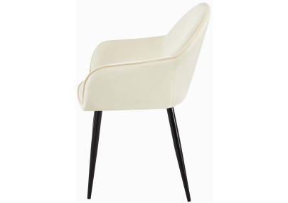 Ensemble de 2 chaises de salle à manger Boise en velours crème