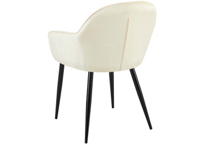 Ensemble de 2 chaises de salle à manger Boise en velours crème
