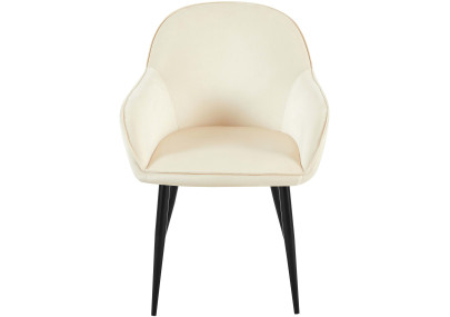 Ensemble de 2 chaises de salle à manger Boise en velours crème