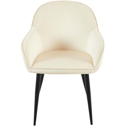 Ensemble de 2 chaises de salle à manger Boise en velours crème