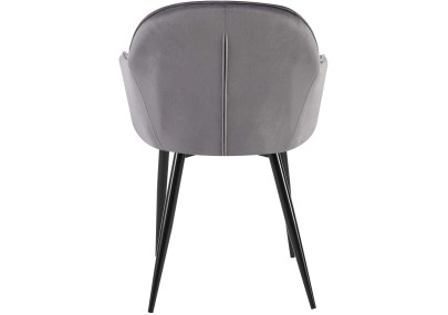 Ensemble de 2 chaises de salle à manger Boise en velours gris foncé