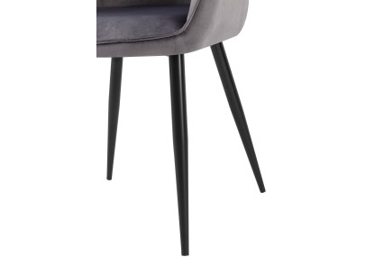 Ensemble de 2 chaises de salle à manger Boise en velours gris foncé