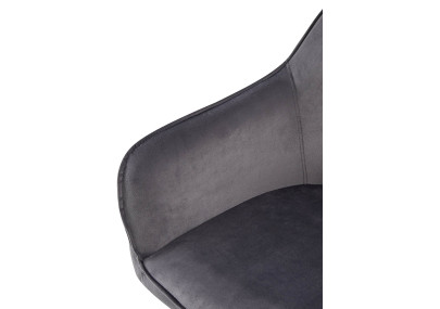 Ensemble de 2 chaises de salle à manger Boise en velours gris foncé