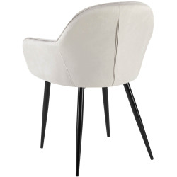 Ensemble de 2 chaises de salle à manger Boise en velours gris