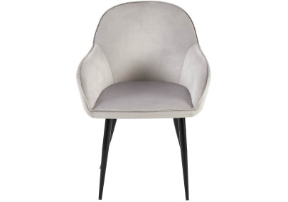 Ensemble de 2 chaises de salle à manger Boise en velours gris