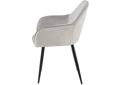 Ensemble de 2 chaises de salle à manger Boise en velours gris