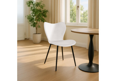 Chaise de salle à manger Maika, velours gris