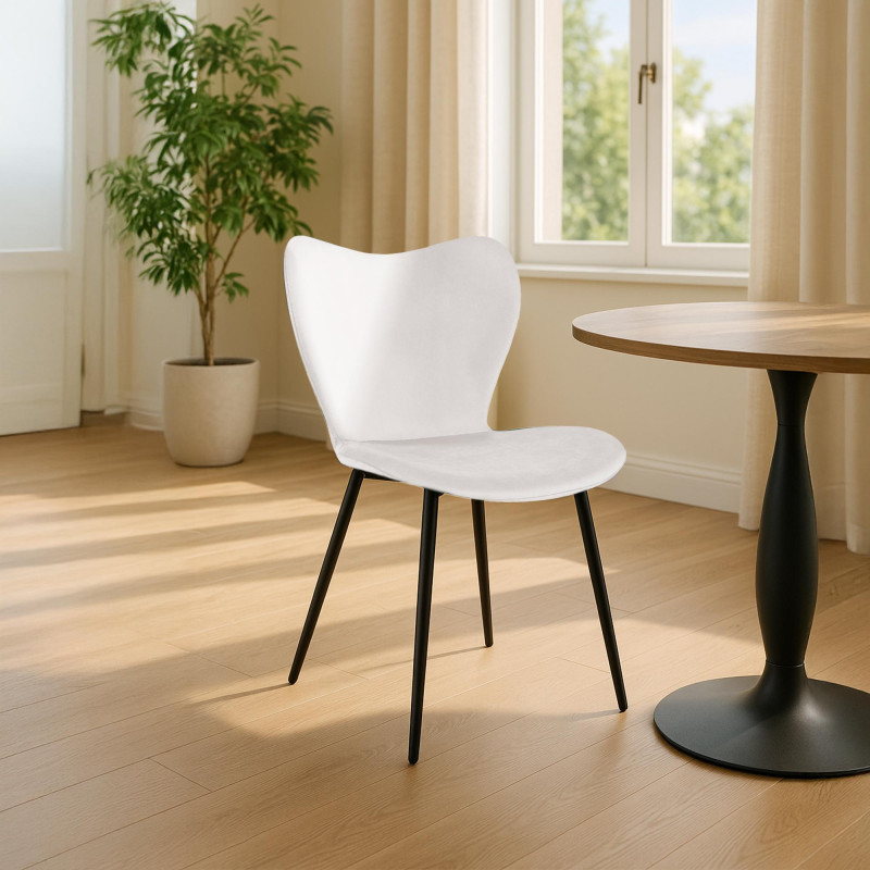 Chaise de salle à manger Maika, velours gris