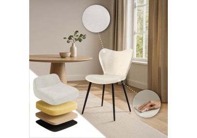 Chaise de salle à manger Maika, velours gris