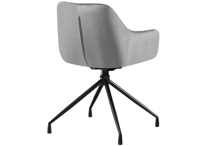 Chaise de salle à manger Welby, velours, gris foncé