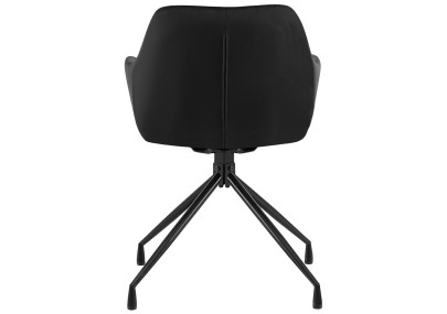 Chaise de salle à manger Welby, velours, noire