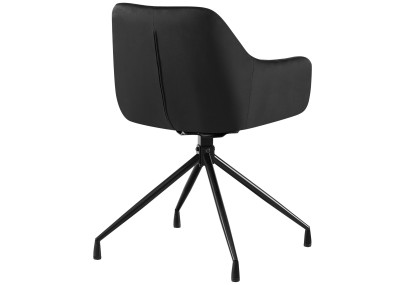 Chaise de salle à manger Welby, velours, noire