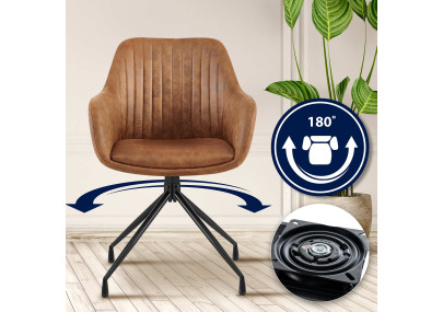 Chaise de salle à manger vintage Welby, marron clair