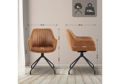 Chaise de salle à manger vintage Welby, marron clair