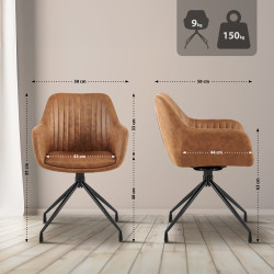 Chaise de salle à manger vintage Welby, marron clair