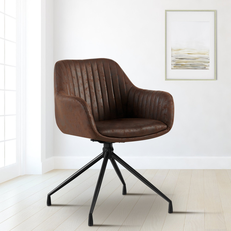 Chaise de salle à manger vintage Welby, marron foncé