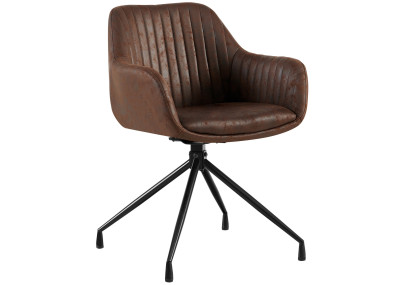 Chaise de salle à manger vintage Welby, marron foncé