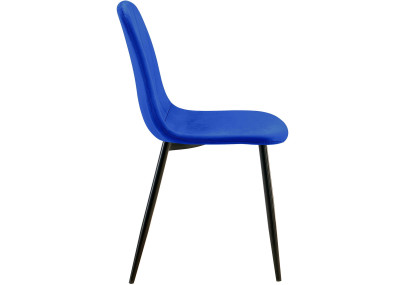 Ensemble de 4 chaises de salle à manger Baxter en velours bleu