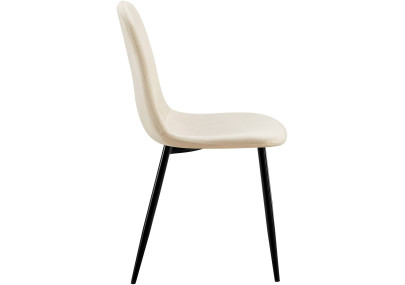 Ensemble de 4 chaises de salle à manger Baxter en velours crème