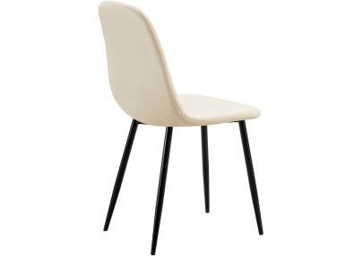 Ensemble de 4 chaises de salle à manger Baxter en velours crème