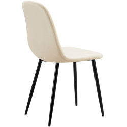 Ensemble de 4 chaises de salle à manger Baxter en velours crème