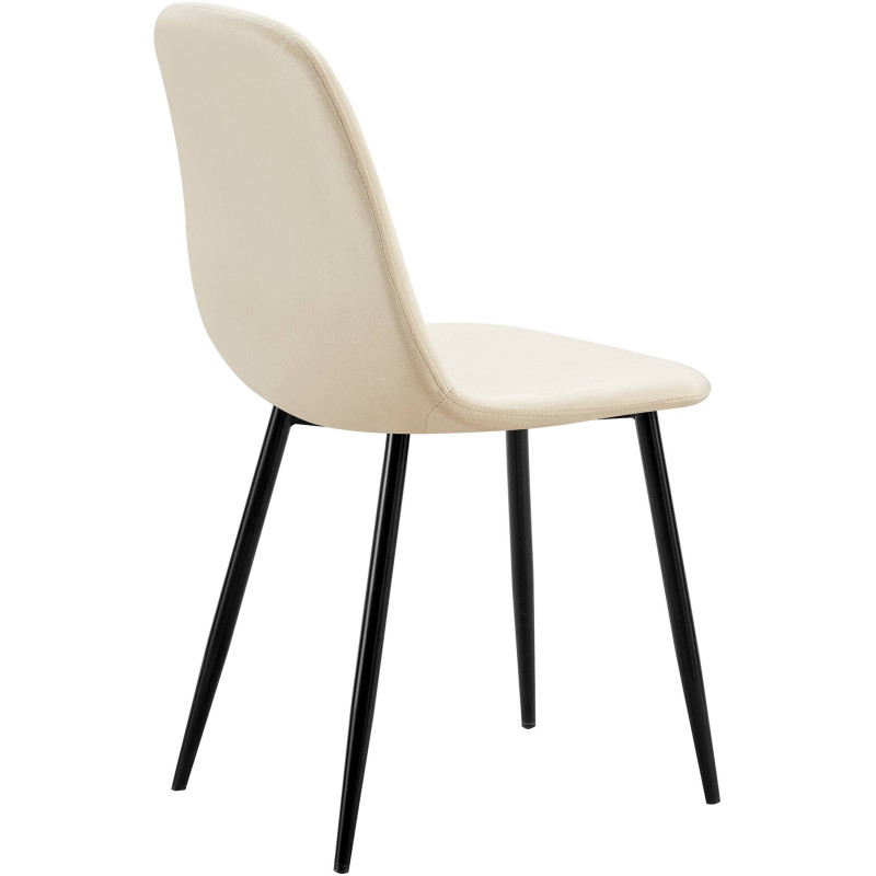 Ensemble de 4 chaises de salle à manger Baxter en velours crème