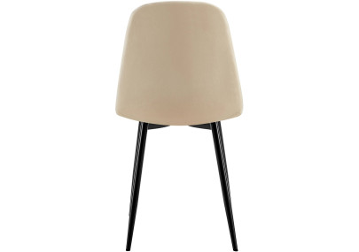 Ensemble de 4 chaises de salle à manger Baxter en velours crème