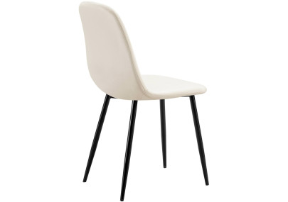 Ensemble de 4 chaises de salle à manger Baxter en velours blanc crème