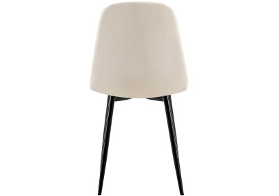 Ensemble de 4 chaises de salle à manger Baxter en velours blanc crème