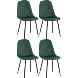 Ensemble de 4 chaises de salle à manger Baxter en velours vert