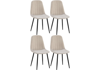 Ensemble de 4 chaises de salle à manger Baxter en velours gris