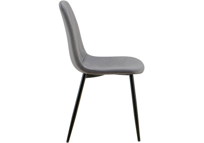 Ensemble de 4 chaises de salle à manger Baxter en velours gris foncé