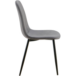 Ensemble de 4 chaises de salle à manger Baxter en velours gris foncé