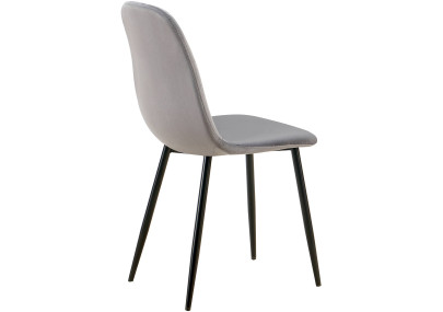Ensemble de 4 chaises de salle à manger Baxter en velours gris foncé