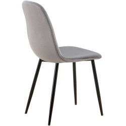 Ensemble de 4 chaises de salle à manger Baxter en velours gris foncé