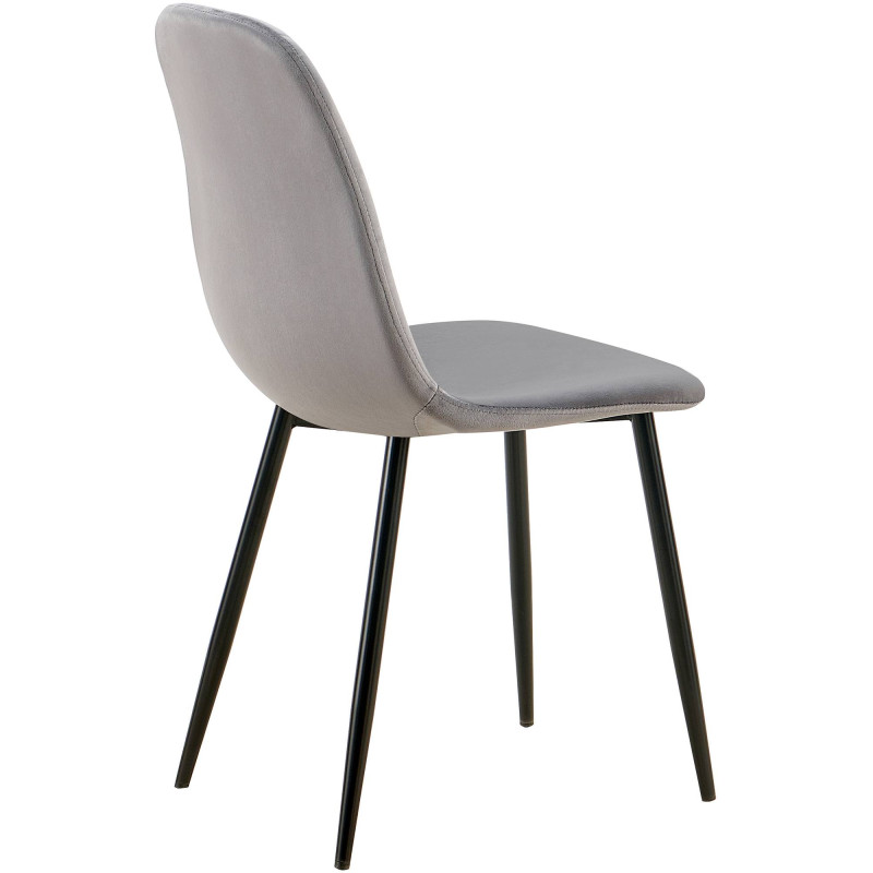 Ensemble de 4 chaises de salle à manger Baxter en velours gris foncé