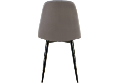 Ensemble de 4 chaises de salle à manger Baxter en velours gris foncé