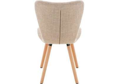 Ensemble de 2 chaises Elda, tissu crème