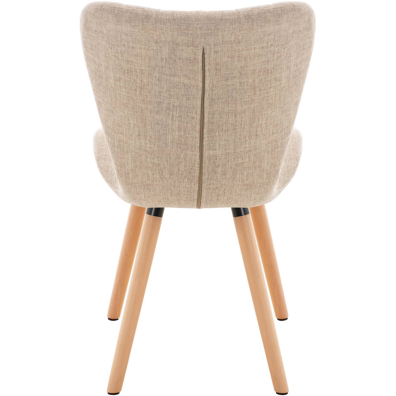 Ensemble de 2 chaises Elda, tissu crème