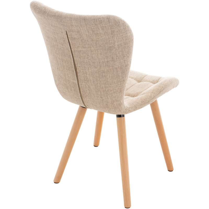 Ensemble de 2 chaises Elda, tissu crème
