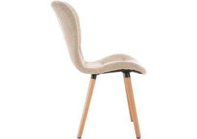 Ensemble de 2 chaises Elda, tissu crème