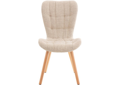Ensemble de 2 chaises Elda, tissu crème