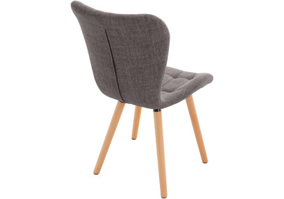Ensemble de 2 chaises Elda, tissu gris clair